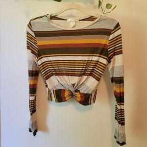 Gaze - Striped crop top long sleeve